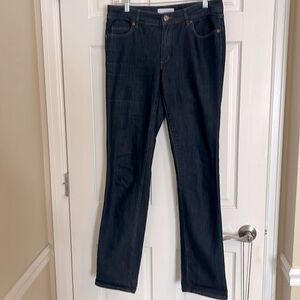 Like New- Loft dark wash curvy straight jeans, size 6